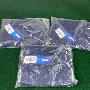 3 Pairs - Landau Essentials Scrub Pants Navy Blue Size Large LGE Elastic Waist